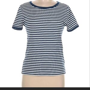 J. Crew Blue and White Short Sleeve Tee